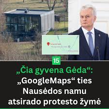Žemėlapiuose pažymėtas Nausėdos namas: https://www.15min.lt/n2577644
