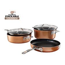 Gotham Steel Ultra Stay Cool Handles 12-Pc. Aluminum Dishwasher Safe  Non-Stick Cookware Set, Color: Cream - Jcpenney