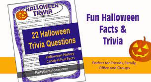 Halloween has its roots in a pagan harvest festival, while different traditions were added on throughout the years. 22 Halloween Trivia Questions Printable Game