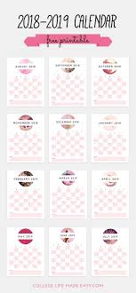 Free 2018 2019 Printable Calendar Cute In Soft Pink June Calendar Printable Calendar Printables Printable Calendar
