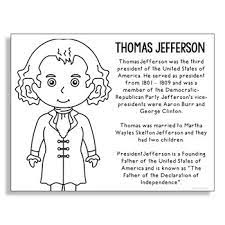 The students will roll two dice, add the numbers, and color the sum. President Thomas Jefferson Coloring Page For Crafts And Interactive Notebooks