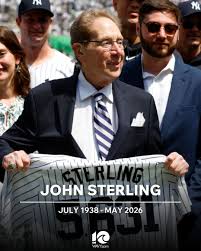 Longtime New York Yankees play-by-play radio voice John Sterling has died, according to reports. He was 87. Full Details- https://www.wavy.com/news/national/john-sterling-longtime-yankees-radio-voice-dies-report/?utm_medium=social&utm_source ...
