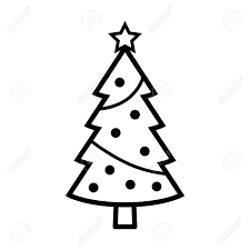 Whether you're seeking outdoor christmas decorating ideas for your house, simple ideas for any only when the decorations start coming out does it truly start to feel like christmas and we start. Christmas Holiday Tree With Decorations Star Line Art Vector Icon For Apps And Websites Royalty Free Cliparts Vectors And Stock Illustration Image 84623615