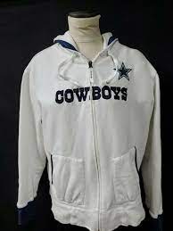 Nfl Reebok Dallas Cowboys White Zipper Hoodie Jacket Size 2xl Pockets Reebok Cowboys White Zipper Hoodie Hoodie Jacket Hoodies