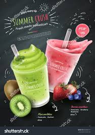 Fruit Smoothies Ads Kiwi And Berries Smoothie Cup With Fresh Fruit Isolated On Chalk Board Background In 3d Illus Fruit Smoothies Smoothie Shop Berry Smoothie