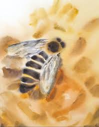 Honey bee flowers in glendale ca. Honey Bee Painting By Elena Genkin Saatchi Art