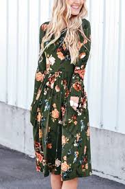 Pockets Florals Could It Be More Perfect Long Sleeve Floral Dress Fashion Holiday Skirt Outfits