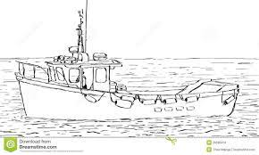 croquis de bateau dessin coloriage poisson