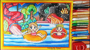 Gambar gotong royong di sekolah. Cara Gradasi Warna Ep 60 Tema Gotong Royong Youtube