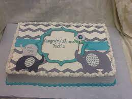 Loving This Cake Change The Blue To Navy And It S Regular Frosting Nay S Favorite Elephant Baby Shower Boy Baby Shower Sheet Cakes Elephant Baby Shower Cake
