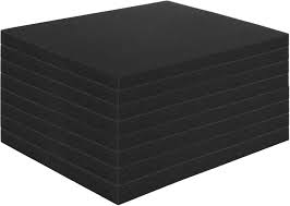 Stack of four black foam sheets