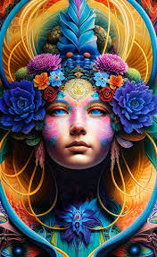 From Jan-erik Frick, this one is amazing Surreal fractal people out of  chakra energi, psykedelic patterns and colors, cinematic style, --style raw