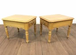 A unique piece broyhill coffee table. Lot Pair Of Broyhill Traditional Oak End Tables