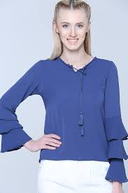 Indigo Kol Detayli Bluz Indigo Bluz Bluz Modelleri