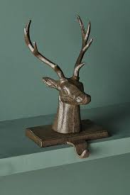 Reindeer Brown Iron Stocking Holder