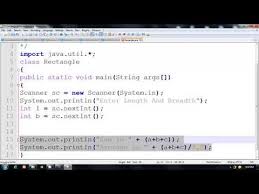 Java Program To Calculate Area And Perimeter Of Figure Rectangle Hindi Calculate Area Area And Perimeter 5th Class