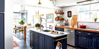 Kitchen, elegant straight espresso wood kitchen island. 17 Blue Kitchen Ideas For A Refreshingly Colorful Cooking Space Better Homes Gardens