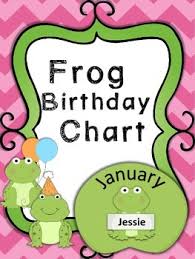 Birthday Chart Frog Themed