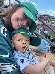 Photos of Dad and Two Boys at Eagles Game