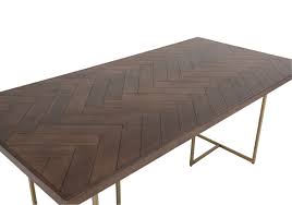 Art Deco Dining Table Dark Wood Table Kitchen Table Metal Brass Dining Table