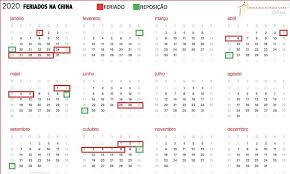 Así, el calendario de feriados 2020 llega con 11 feriados inamovibles por fechas patrias y celebraciones religiosas, cuatro trasladables (aunque en esta oportunidad se moverán dos). Feriados Na China Em 2020 China Na Minha Vida