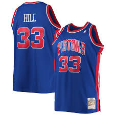 Grant Hill Detroit Pistons Mitchell Ness Big Tall Hardwood Classics Swingman Jersey Blue