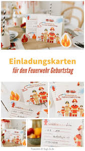 Einladungskarten Fur Den Feuerwehr Geburtstag Fraulein K Sagt Ja