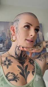 Bald Full Tattooed Girl