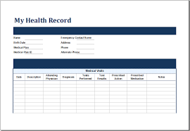 Free and printable insurance forms are offered on this page. Ms Excel Personal Medical Health Record Template Excel Templates Medical History Medical Records Medical