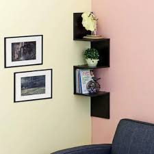 Corner Wall Shelves For Living Room And Home Decor Wooden Wall Shelf Number Of Shelves 3 Black Wood Art City Teak wood natural shelf unit 4 bathroom, shower qubicle, living room or kitchen. corner wall shelves for living room and home decor wooden wall shelf number of shelves 3 black