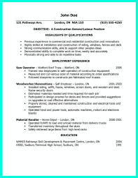 Construction Laborer Resume Is Designed For Those Who Will Work On The Building Sites The Resum Resume Examples Resume Objective Examples Construction Laborer