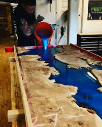 Super Cool Mesmerizing Resin Pour With Mica Powder Pigment One Very Nice River Table Follow Us For Mor Video Epoxy Resin Wood Wood Resin Table Resin Furniture
