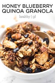 Honey Blueberry Quinoa Granola Simply Quinoa Recipe In 2020 Creative Breakfast Recipes Honey Recipes Healthy Breakfast Recipes Easy