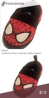 New Spiderman Glow In The Dark Slippers Size 9 10 Marvel Shoes Toddler Slippers Glow In The Dark
