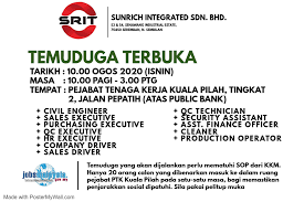 Ocbc bank (25 m), ambank (63 metra), hong leong bank @ seremban (64 metra), hong leong (64 metra), uob seremban (71. Jobsmalaysia Negeri Sembilan On Twitter Temuduga Terbuka Sunrich Integrated Senawang Di Pejabat Tenaga Kerja Kuala Pilah
