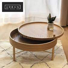 Wooden round coffee table nautical compass home garden restaurant cafe decorativ. Vernon Round Oak Storage Coffee Table Furniture Home Living Furniture Tables Sets On Carousell