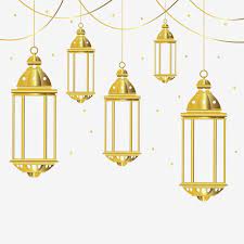 Golden Lantern Background Eid Ramadan Kareem Png And Vector With Transparent Background For Free Download Lentera Muharram Idul Fitri