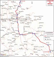 lucknow manali route map