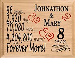 Choosing 6th anniversary gifts for him: Broad Bay 8th Personalized 8 Year Anniversary Wedding Gift For Wife Husband Couple Him Her Buy Online In Cayman Islands At Cayman Desertcart Com Productid 82268463