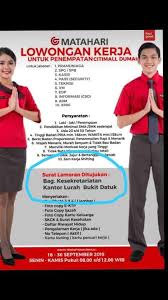 Bila perusahaan yang menawarkan lowongan kerja yang anda minati tidak memiliki kantor perwakilan di indonesia, padahal mengaku sebagai perusahaan besar dari luar negeri? Ismani Lowongan Kerja Matahari Store Bukan Untuk Masyarakat Bukit Datuk Saja Tetapi Untuk Masyarakat Se Kota Dumai
