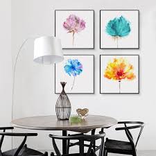 Warna cat air tampak cukup cerah di atas kertas karena penggunaan air. Puisi Elegan Nordic Seni Lukisan Cat Air Bunga Kanvas Lukisan Art Print Poster Gambar Lukisan Dinding Dekorasi Rumah Paintings Watercolor Art Paintingcanvas Painting Aliexpress