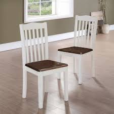 White Dining Chairs With Walnut Brown Seat Set Of 2 Dining Chairs Dorel Living White Dining Chairs