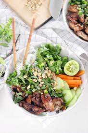 Easy Vietnamese Pork Bun Bowls Recipe Pork Buns Vietnamese Pork Healthy Eating Recipes