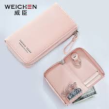 Weichen Nogleringe Tegneboger Kvinder Solid Lynlas Pu Tasker Kort Holder Casual Purse For Girls Multifun Wallets For Women Leather Keychain Wallet Casual Purse