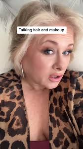 Older Woman Make Up Short Blonde Hair