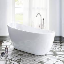 Buy products such as vanity art 55'' x 32'' freestanding soaking bathtub at walmart and save. Woodbridge White 54 Acrylic Freestanding Bathtub Contemporary Soaking Tub With Brushed Nickel Overflow And Drain B 0006 Bta1507 Amazon Com