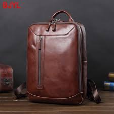 Fabulous all top grain vaquetta cowhide leather on this computer backpack gorgeous double buckle style with magnetic closures. Leather Backpack Men S Bag Casual Korean Computer Bag Fashion Simple Portable School Bag Travel Backpacks Genuine Leather Men Backpacks Aliexpress