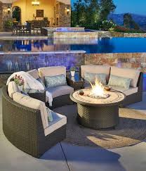 This sectional includes a side table with suction cups to hold. Costco Wholesale Fire Pit Patio Set Curved Patio Outdoor Fire Pit