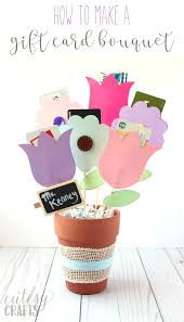 To make your custom visa or mastercard gift card even more personal, add an embossed message to the front of the card and design a matching greeting card to go with it. Gift Card Bouquet Tutorial Cutesy Crafts