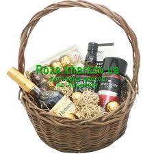 gift basket with whiskey and coffee